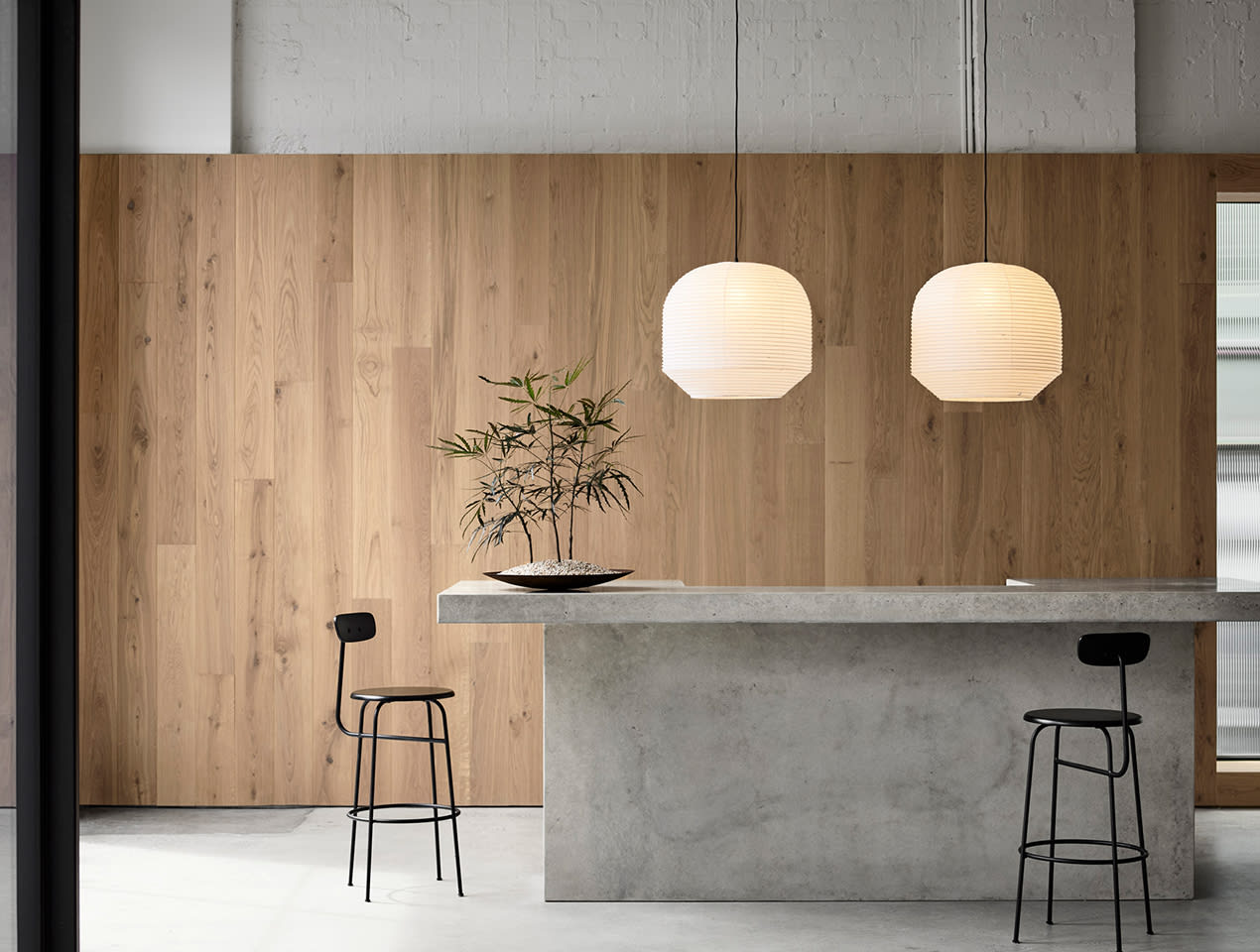 HW3676 Aspen Raw 13 features as wall cladding in the Armadillo Co Melbourne Showroom